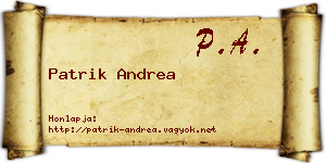 Patrik Andrea névjegykártya